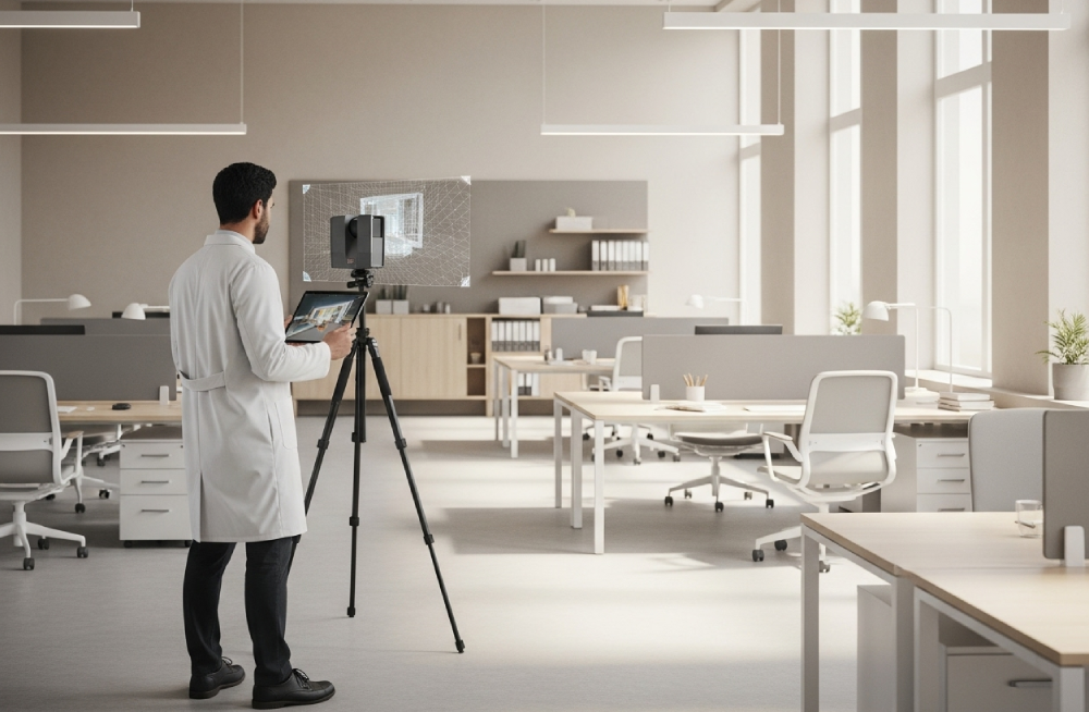 Generate accurate digital twins and point clouds for architectural or industrial needs.